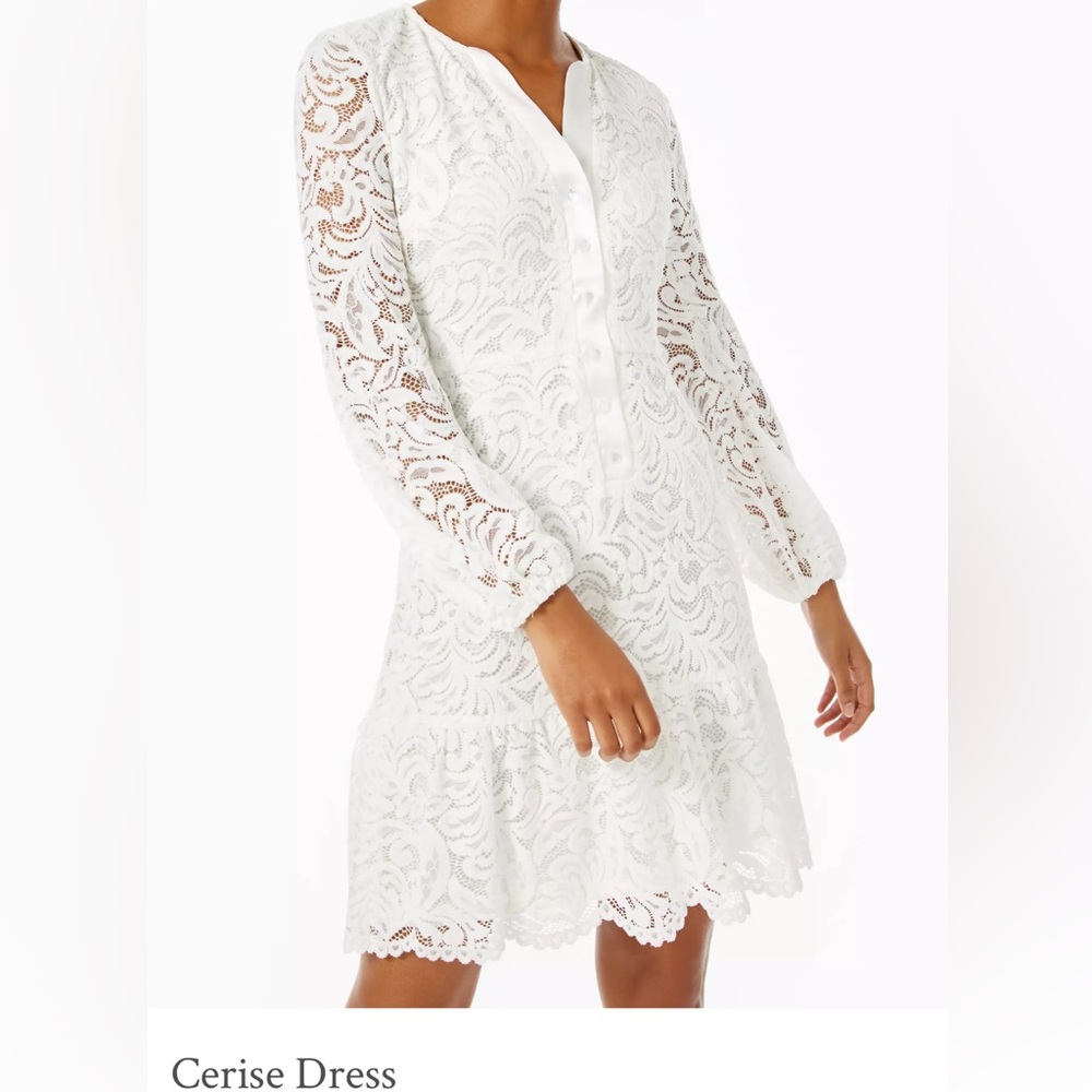 Lilly Pulitzer Cerise Lace White Dress SIZE 0